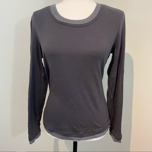 Long Sleeve Cotton T with Fooler collar, cuffs and hem